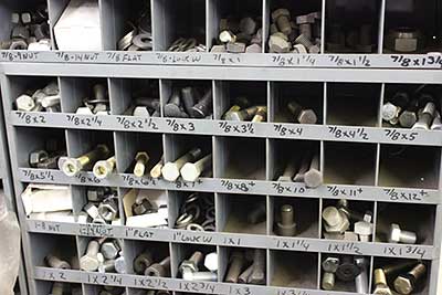 Variety of bolts and nuts